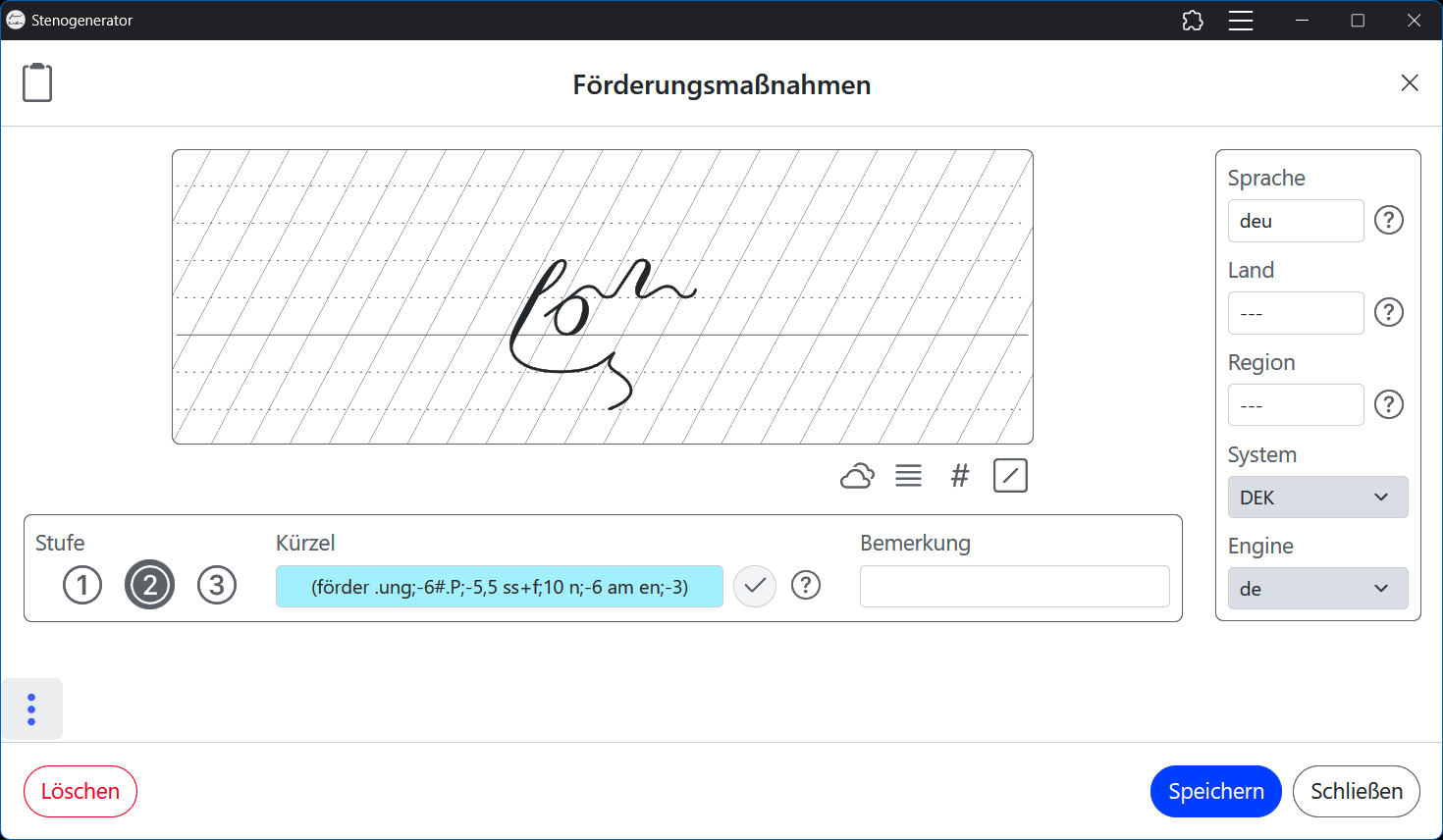 Stenogenerator: Steno bearbeiten